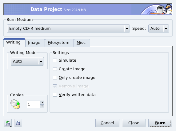 Setting Writing Parameters