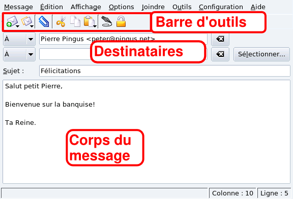 La fenêtre de message